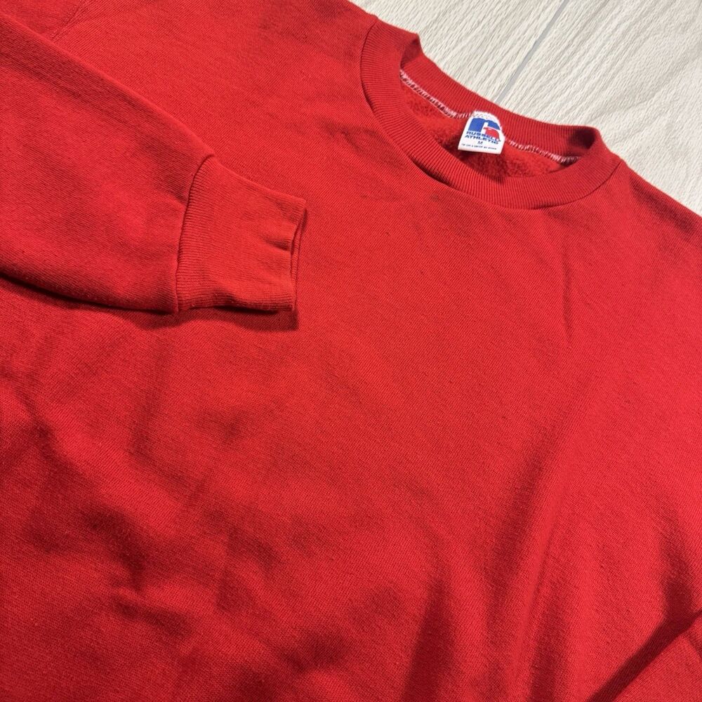 Vintage Russell Athletic 80s/90s Red Crewneck Sweatshirt USA Tag Era Mens M